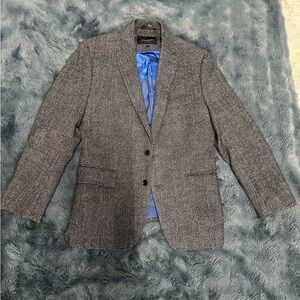 Banana Republic Gray Textured Sport Coat with Blue Lining